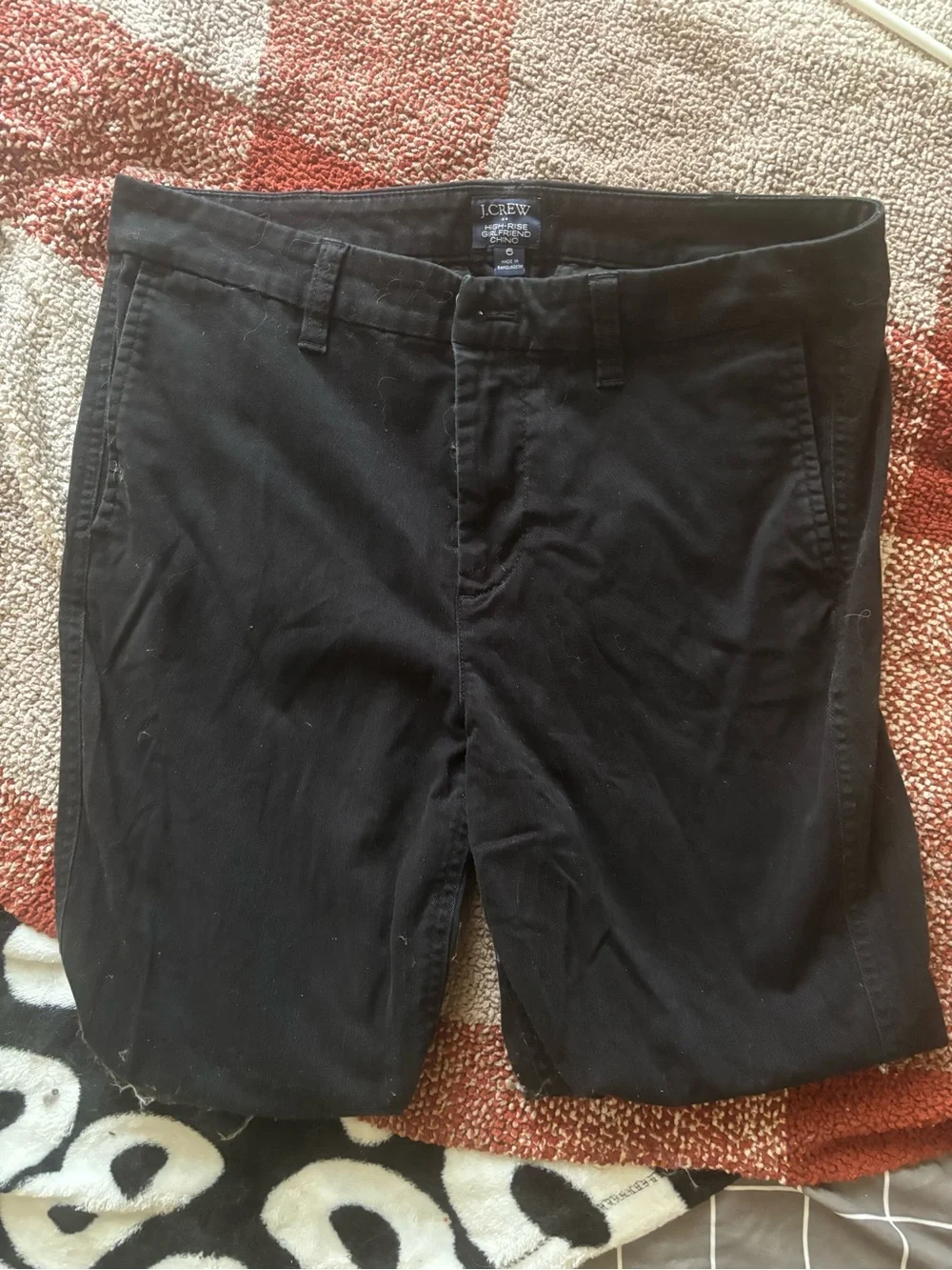 J. Crew High-Rise Girlfriend Chino Pants - Black